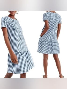 UNIVERSAL STANDARD X J.CREW Gingham Drop Waist Dress Excellent Shape